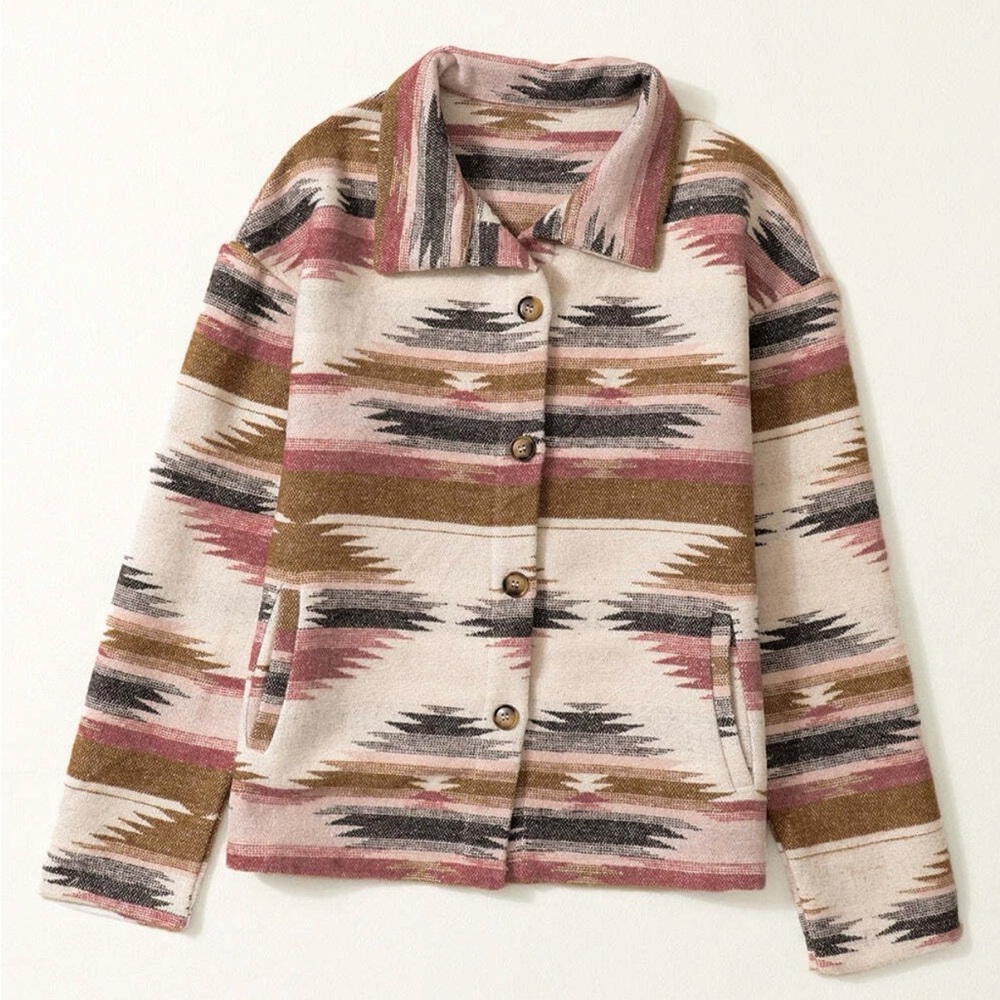 Blue B Collection Multicolor Western Aztec Print Jacket Size Medium - Picture 3 of 11